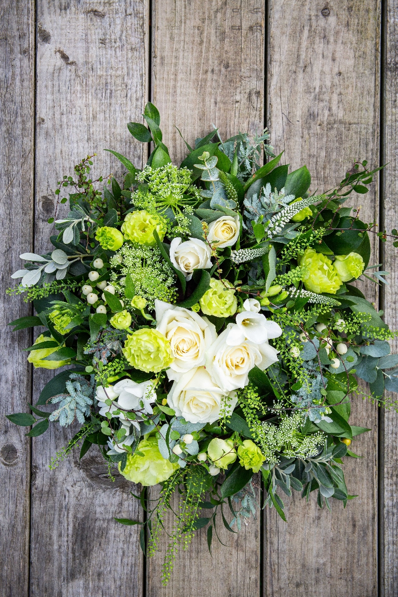 Green and White Posy