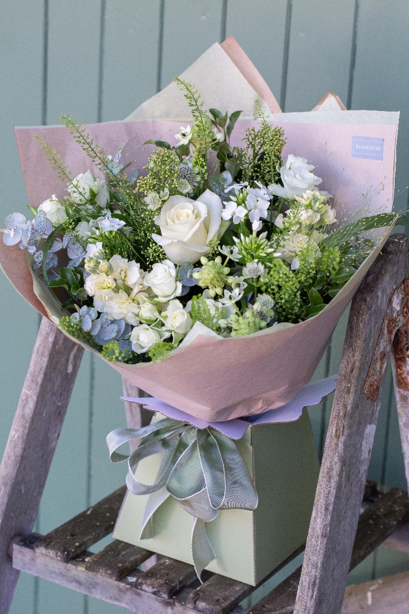 White and Green Handtied