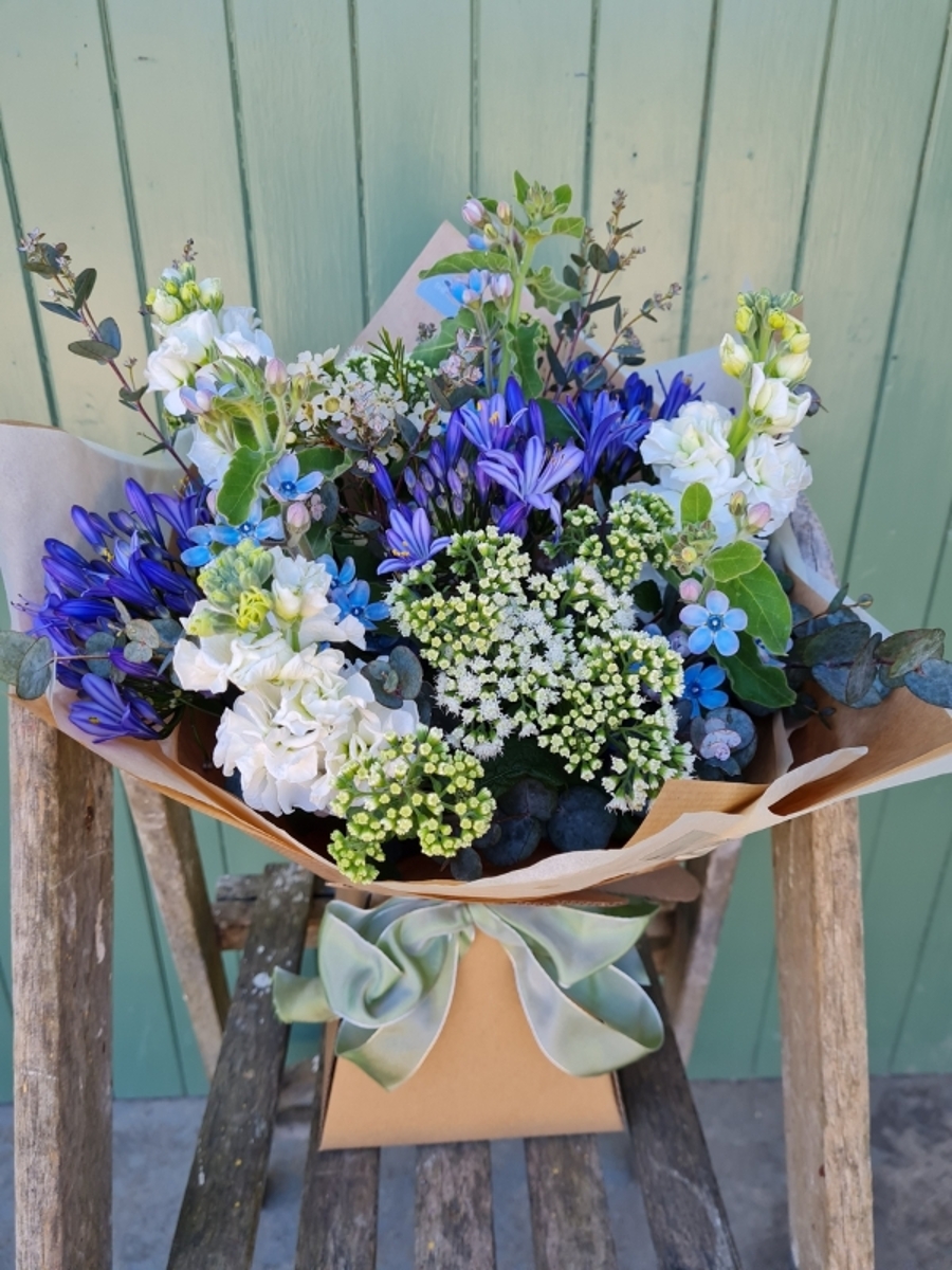 Seasonal Blues Handtied