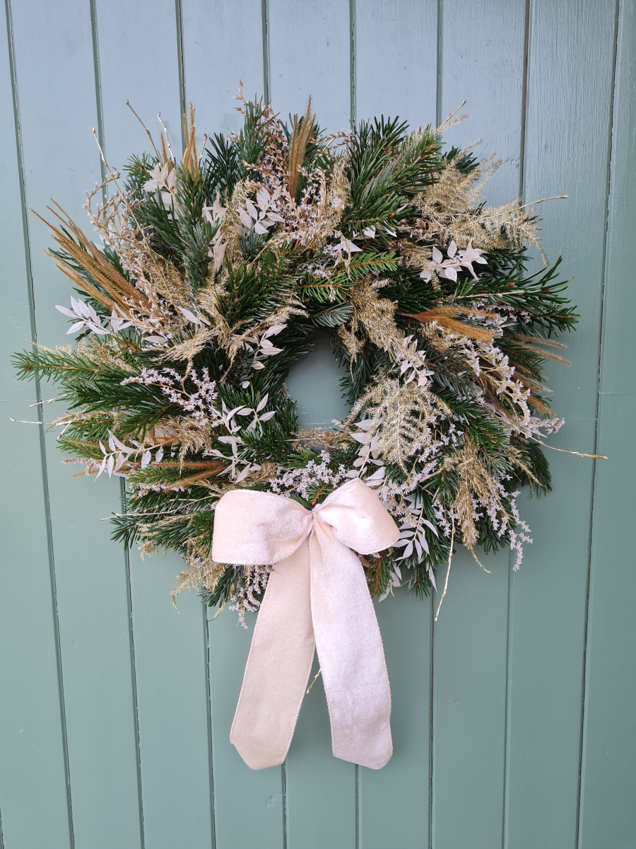 Gold and Cream Door Wreath