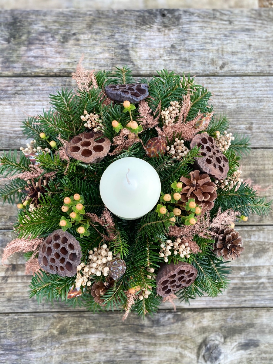 Christmas Copper Chunky Candle Arrangement