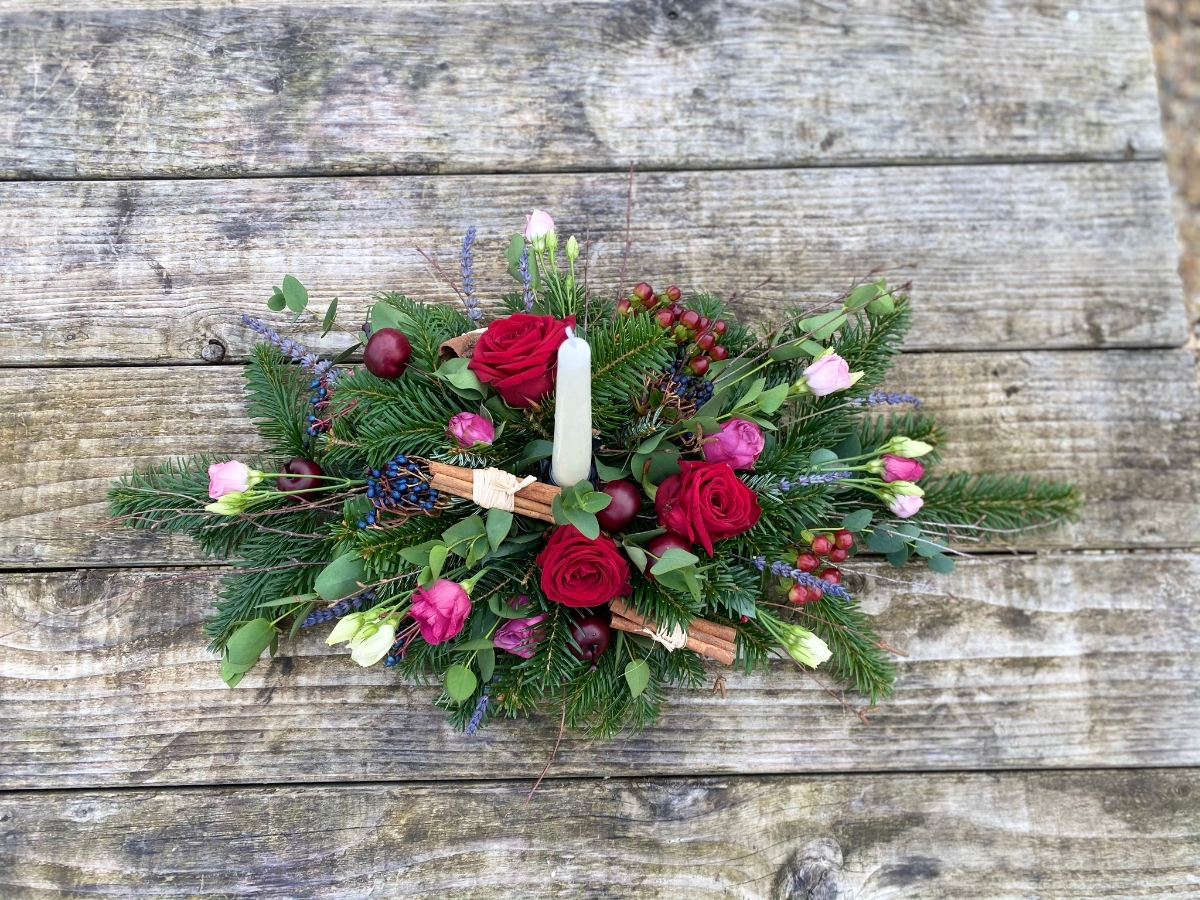 Jewel Long and Low Table Arrangement