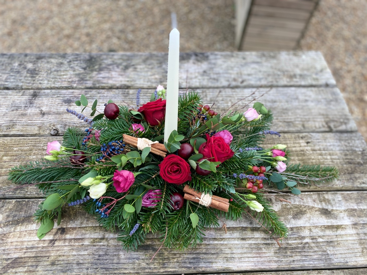 Jewel Long and Low Table Arrangement