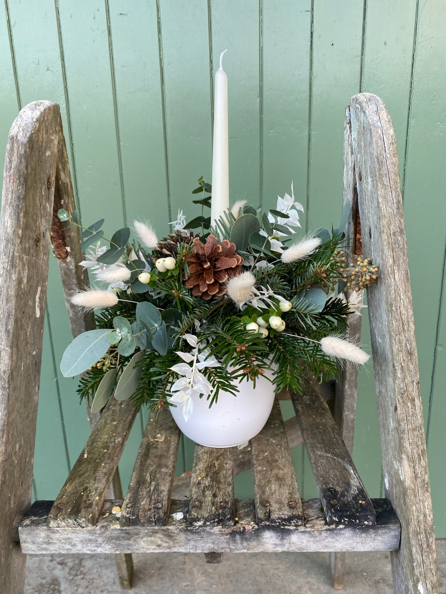 Wild winter Tapered Candle Arrangement
