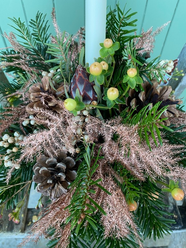 Christmas Copper Tapered Candle Arrangement