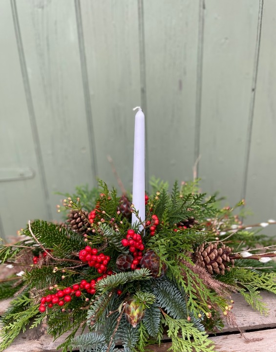 Festive Long and Low Arrangement