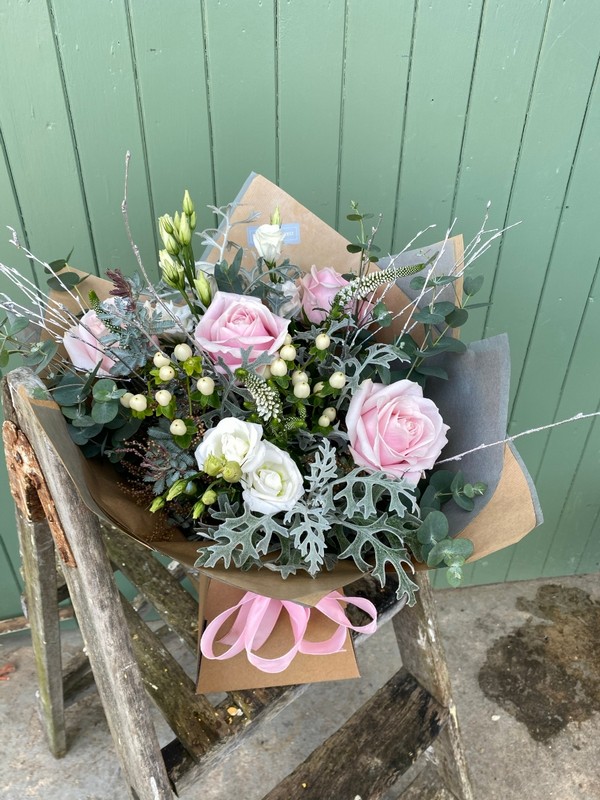 Winter Pinks Christmas Hand Tied