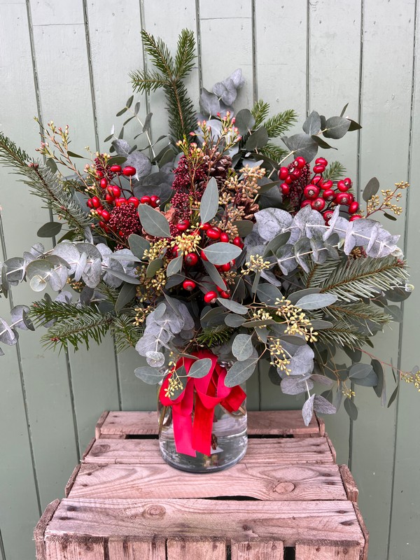 Warm Christmas Vase Arrangement