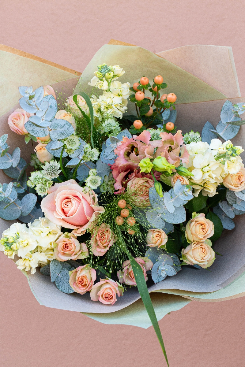 Peaches and Cream Hand tied