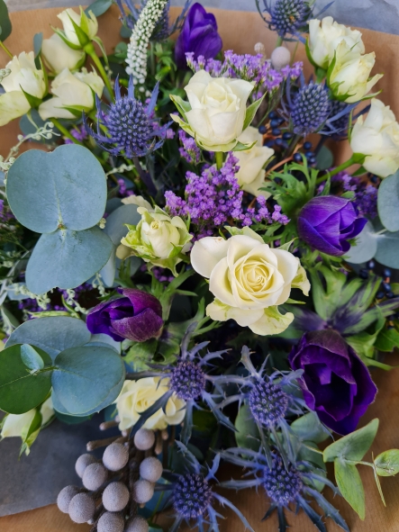 Winter Blues Hand Tied