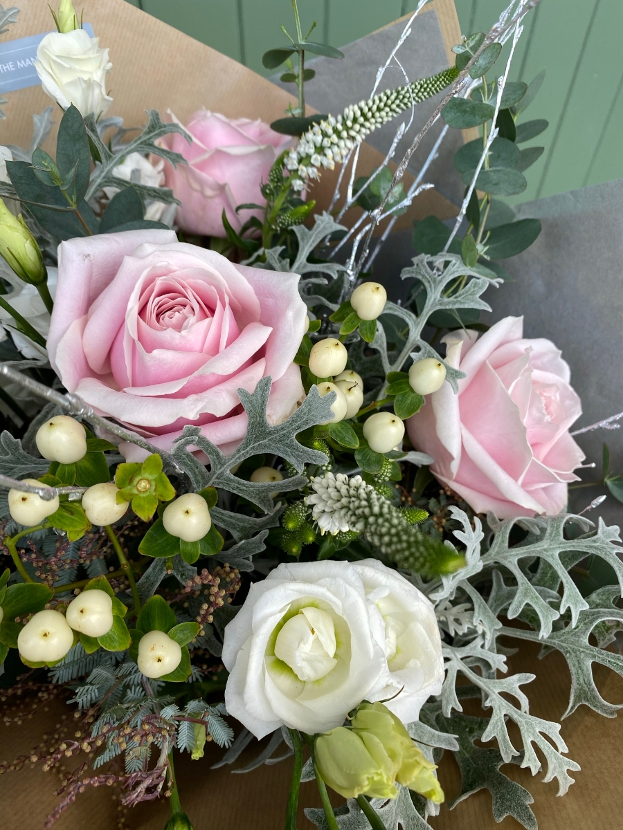 Winter Pinks Christmas Hand Tied