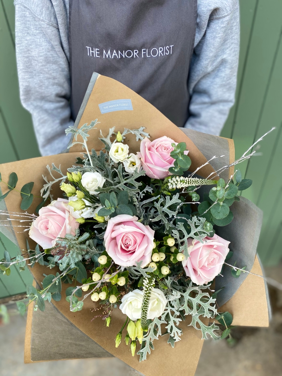 Winter Pinks Christmas Hand Tied