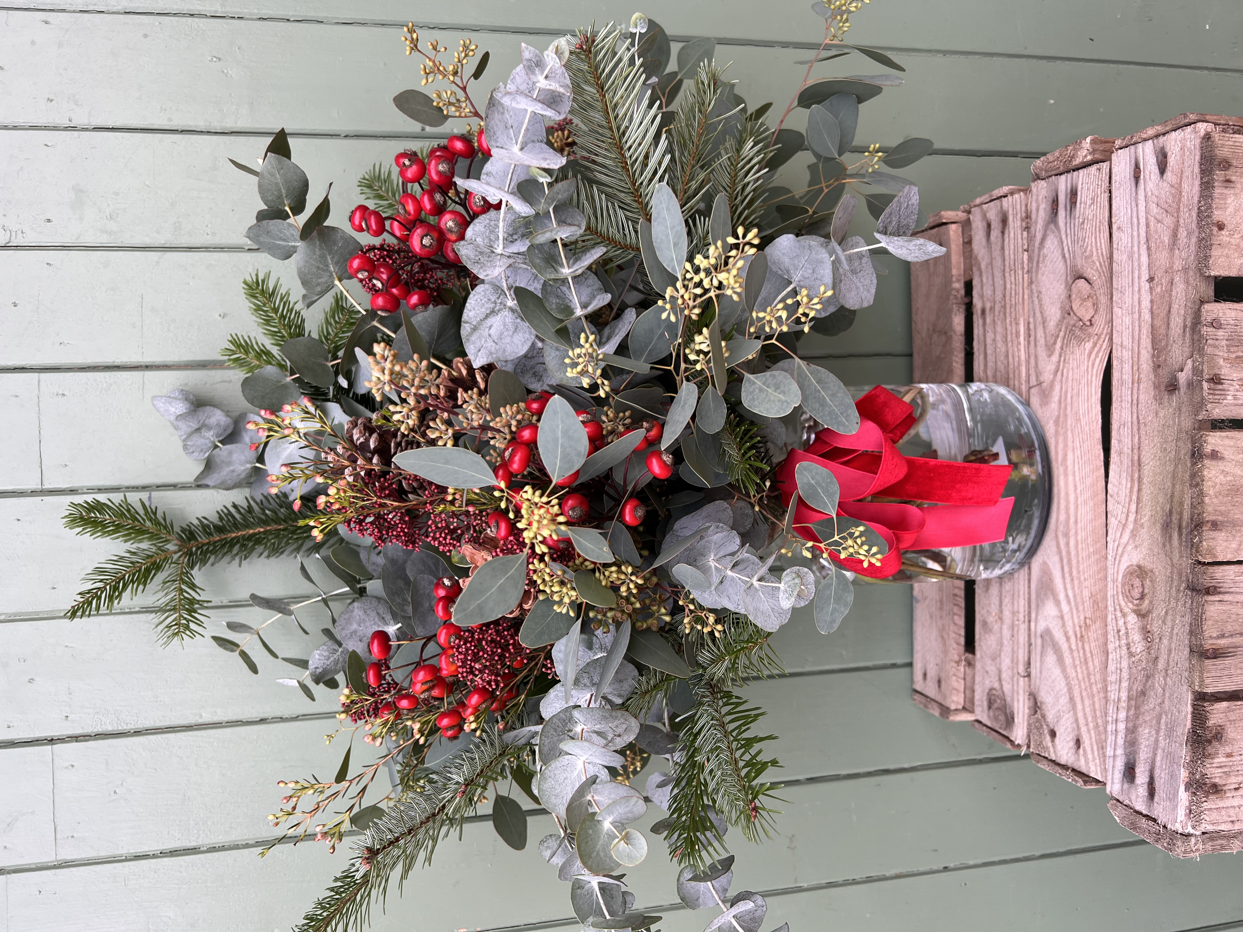 Warm Christmas Vase Arrangement