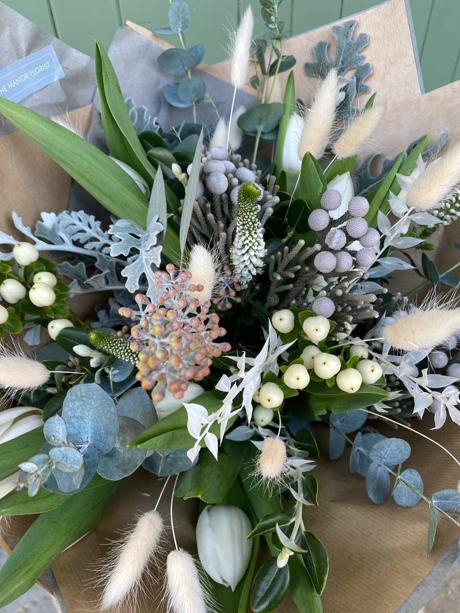 Wild Winter White Hand Tied