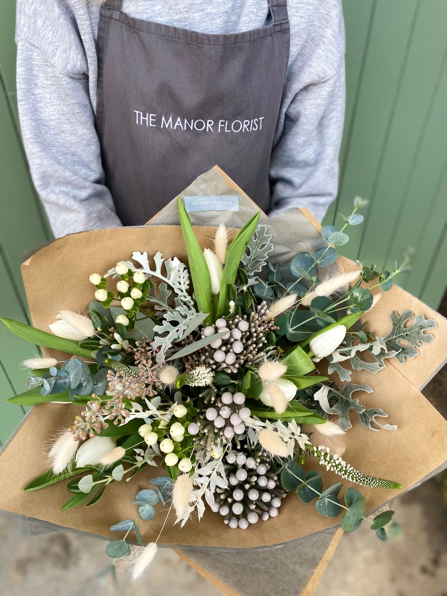 Wild Winter White Hand Tied