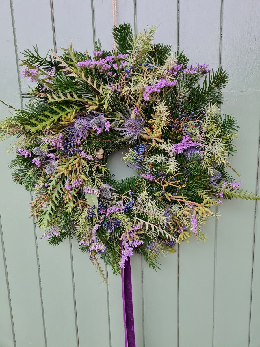 Winter Blues Door Wreath